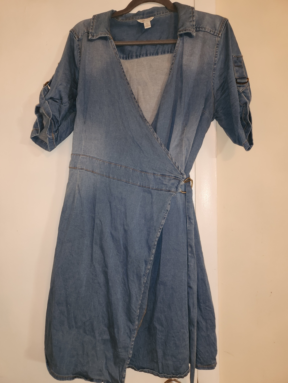 Cato Denim Wrap Dress